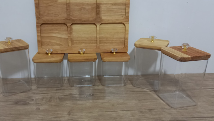 ست بانکه و ادویه درب چوبی هومکت مدل راشین