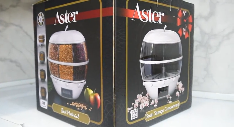 جا حبوبات 6 خانه گرد 360 درجه آستر